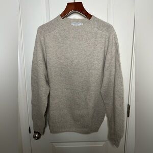 H.Stockton Shetland Crew Neck Sweater - Putty - Medium